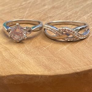 Two sparkly CZ 925 Sterling Silver rings!